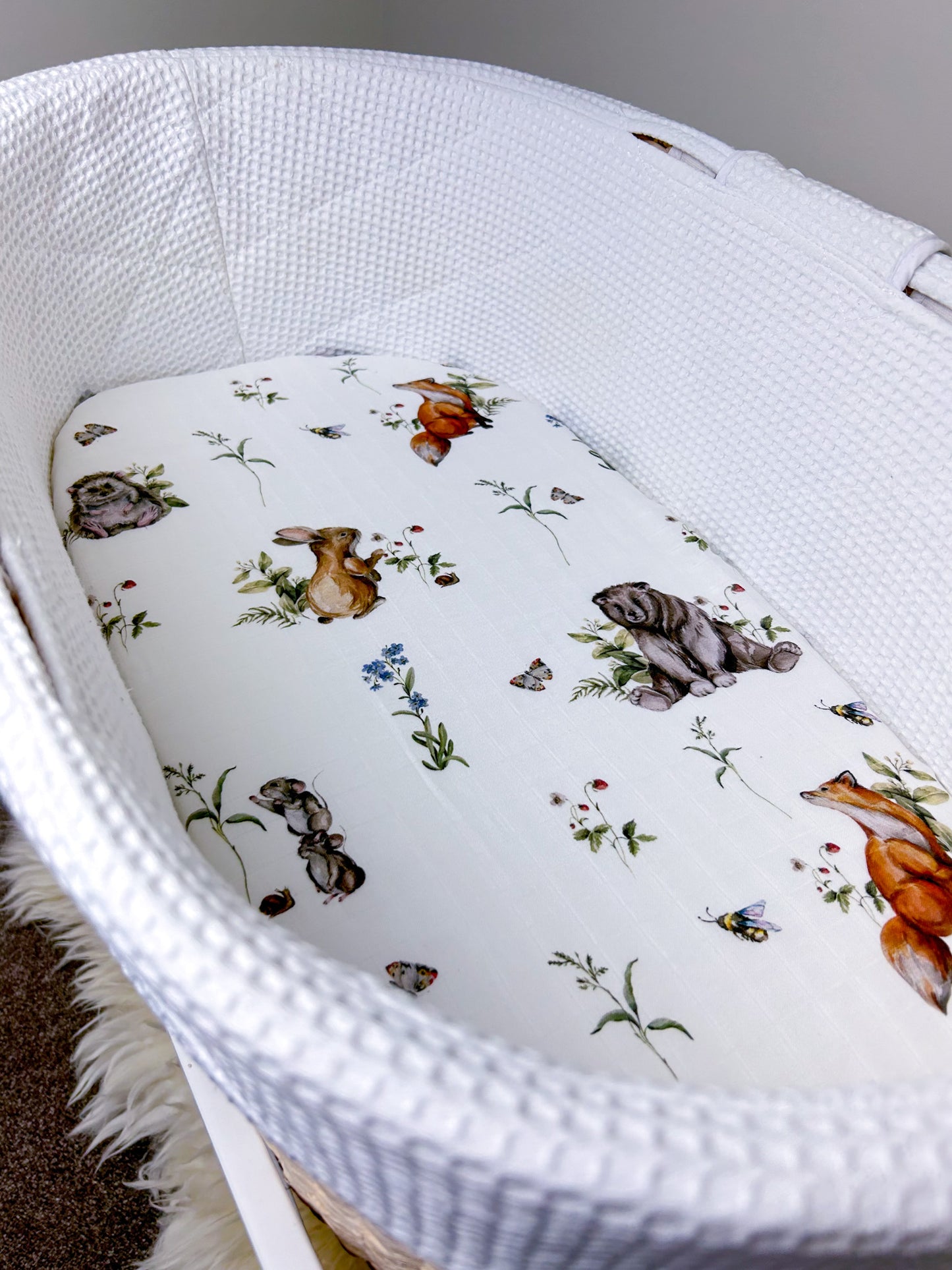 Woodlands Boy Fitted Bassinet Sheet/Change Cover