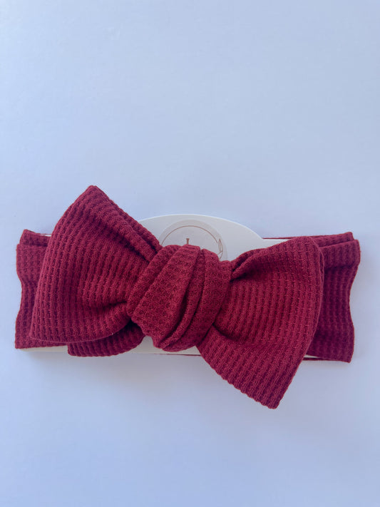 Waffle Top Knot - Red