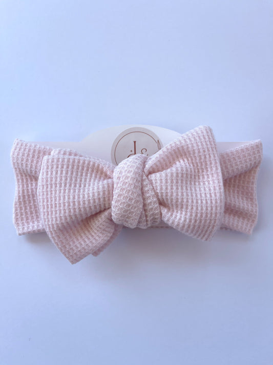 Waffle Top Knot - Soft Pink