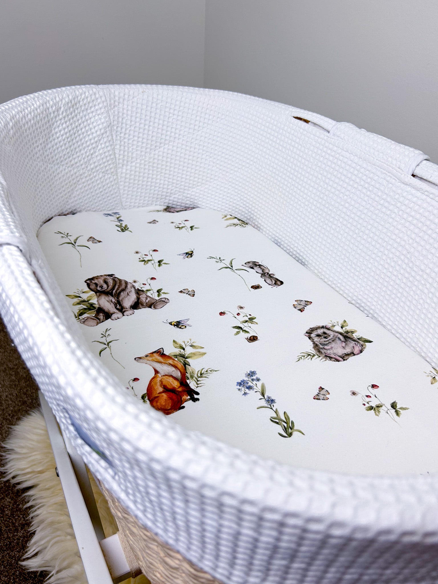 Baby boy moses basket bedding sale